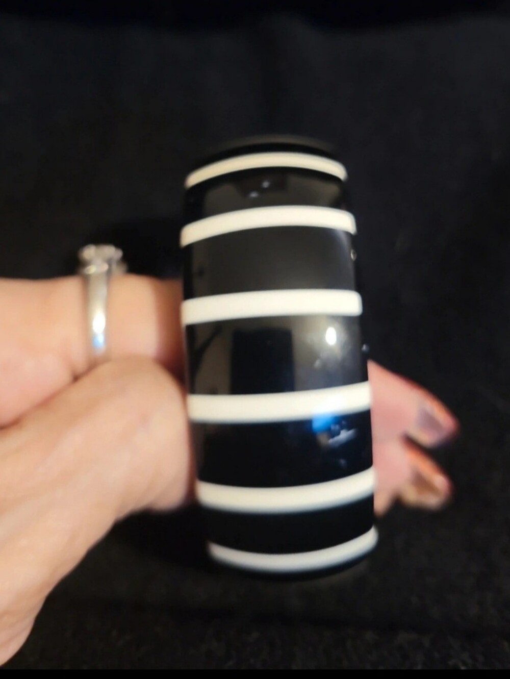 Black and White Striped Smart Bracelet - Unbranded